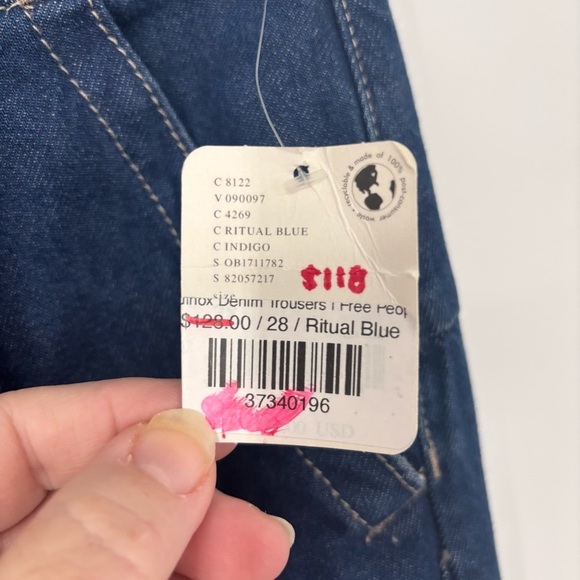 NWT Free People Eqinox wide leg denim Trousers baggy jean pants Size 28 - Picture 10 of 14